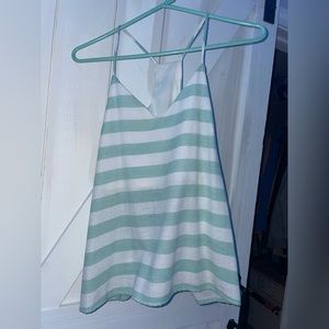 beachy sea foam striped tank top